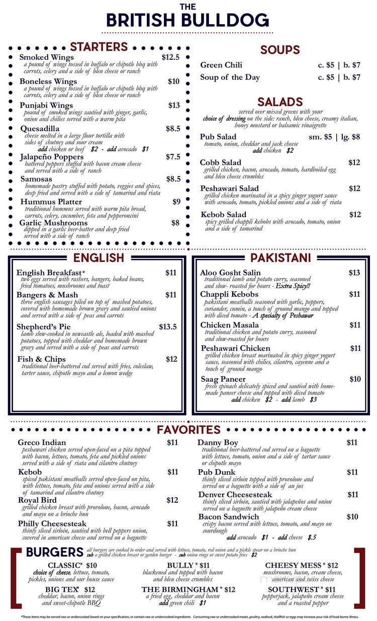 Menu page 1