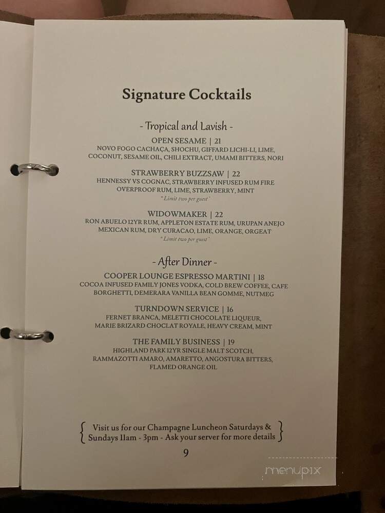 Menu page 1