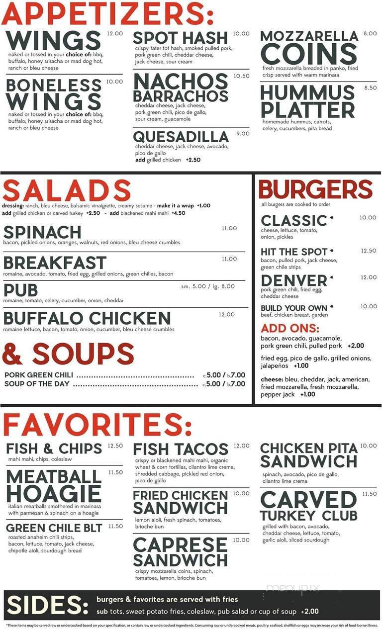 Menu page 1