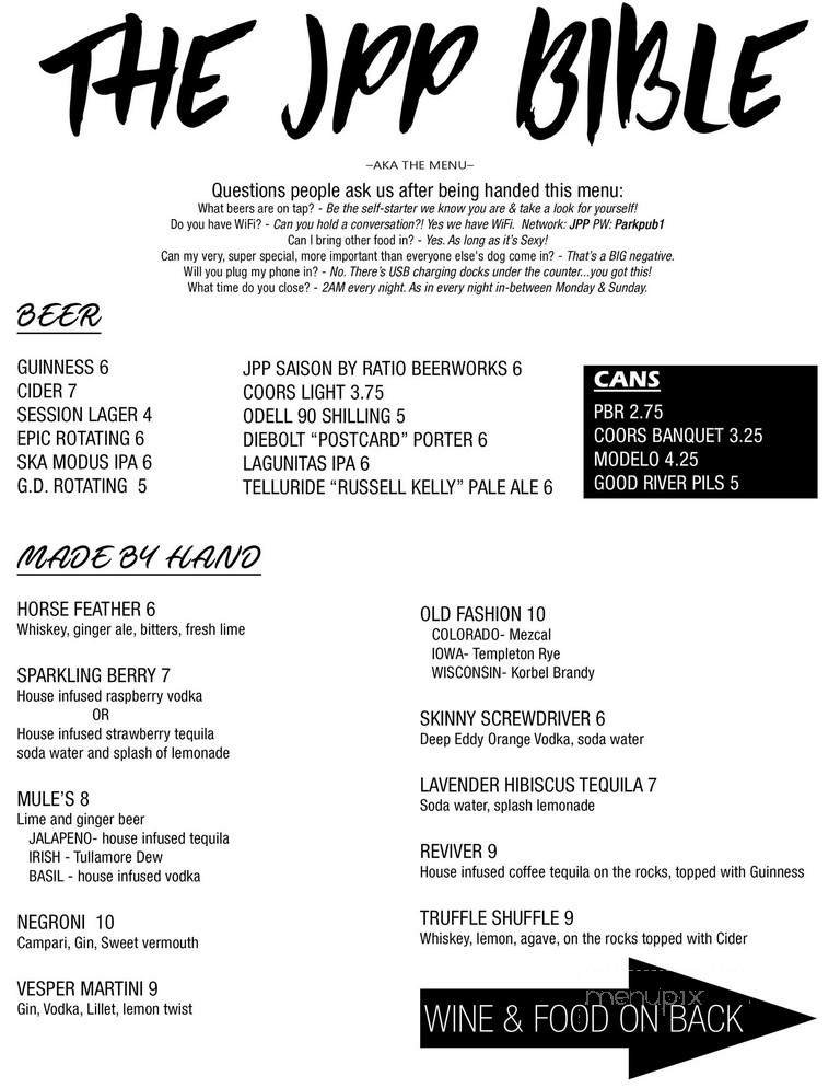 Menu page 1