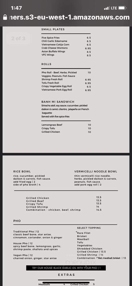 Menu page 1