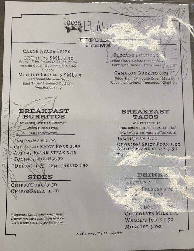 Menu page 1