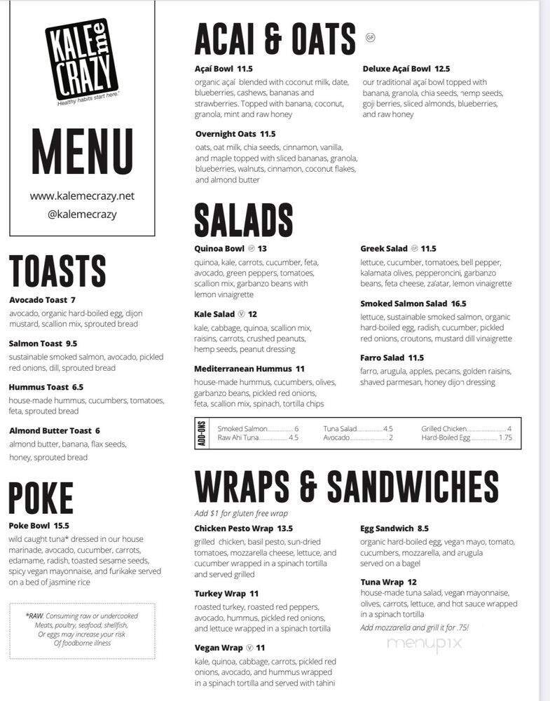Menu page 1
