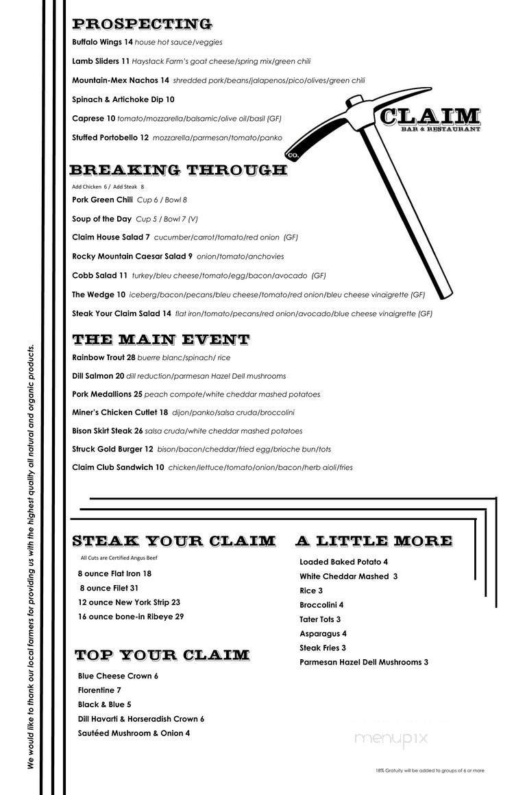 Menu page 1