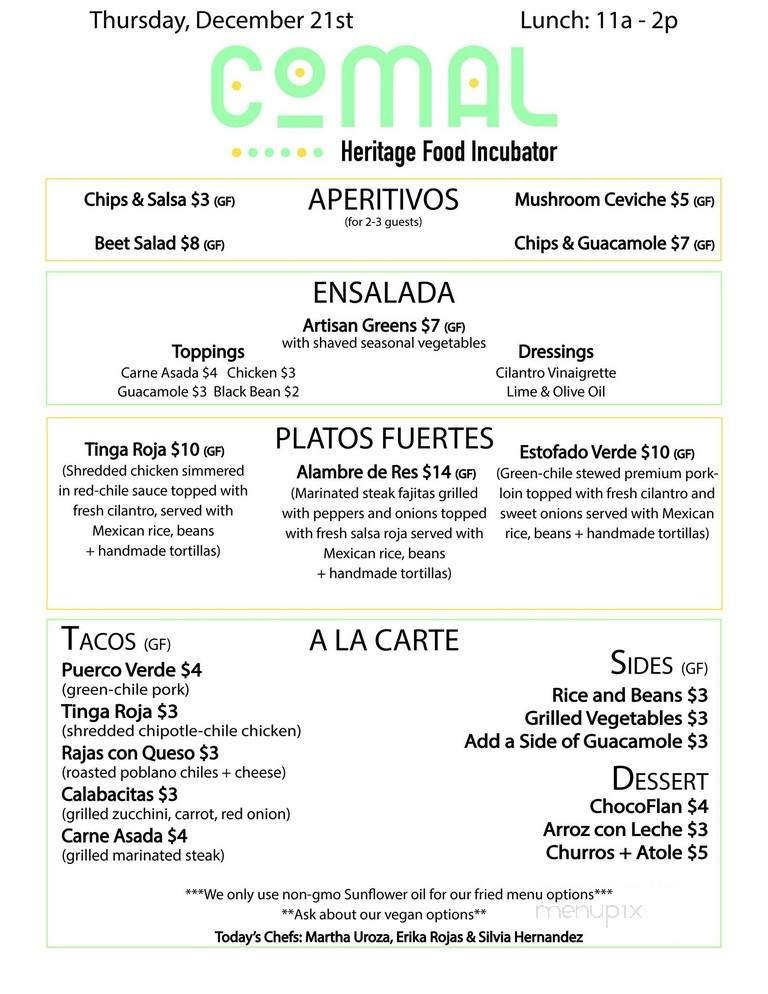 Menu page 1