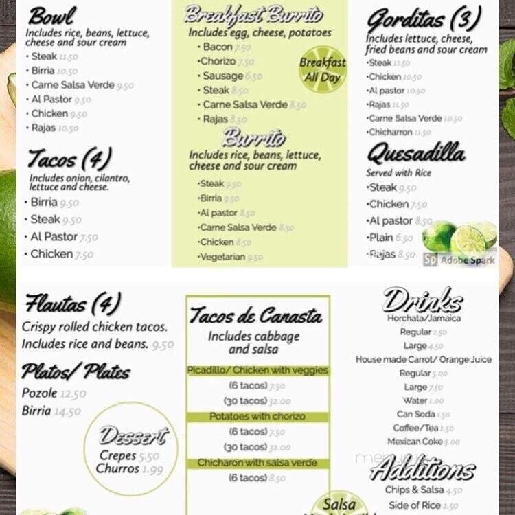 Menu page 1