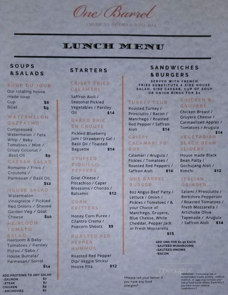 Menu page 1