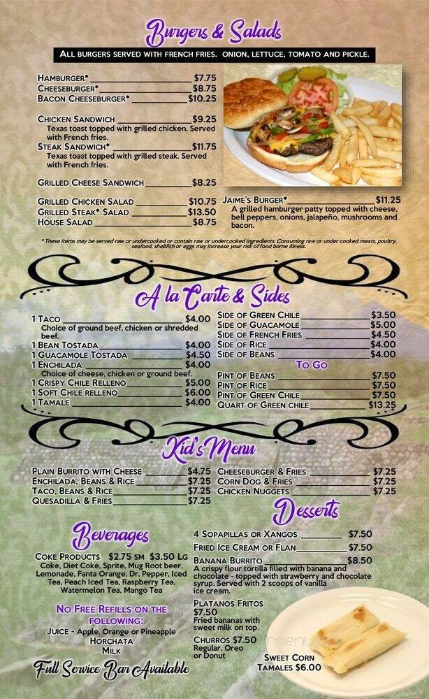 Menu page 1