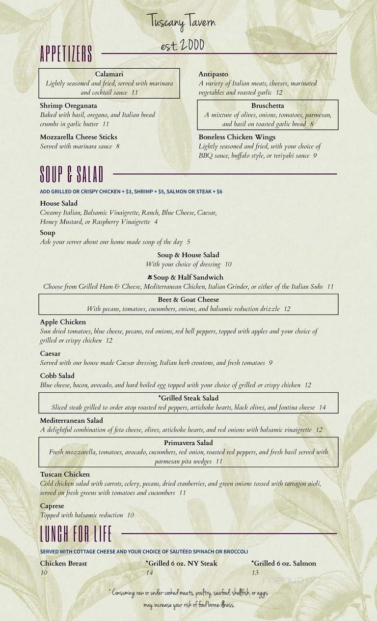 Menu page 1