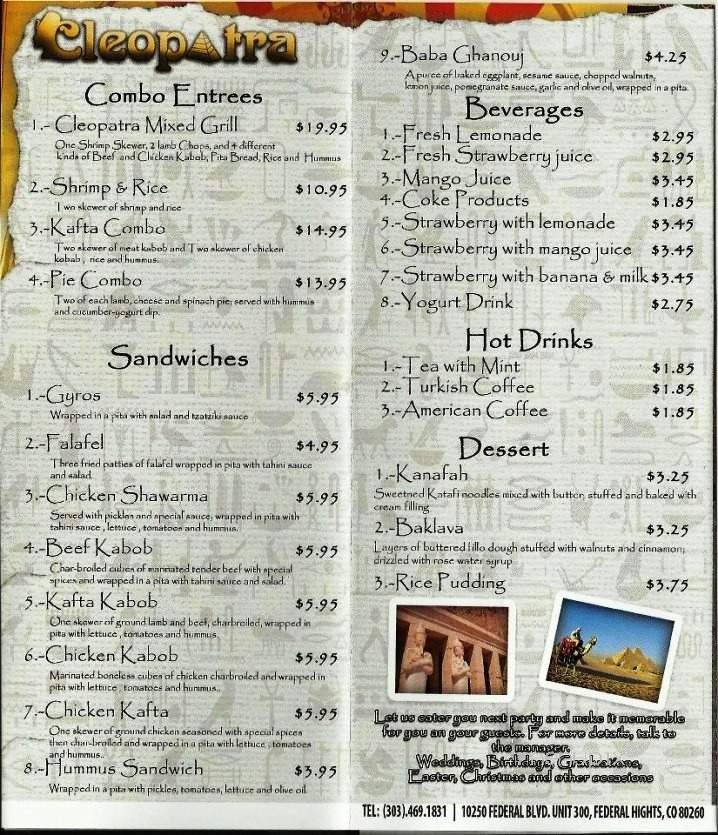 Menu page 1