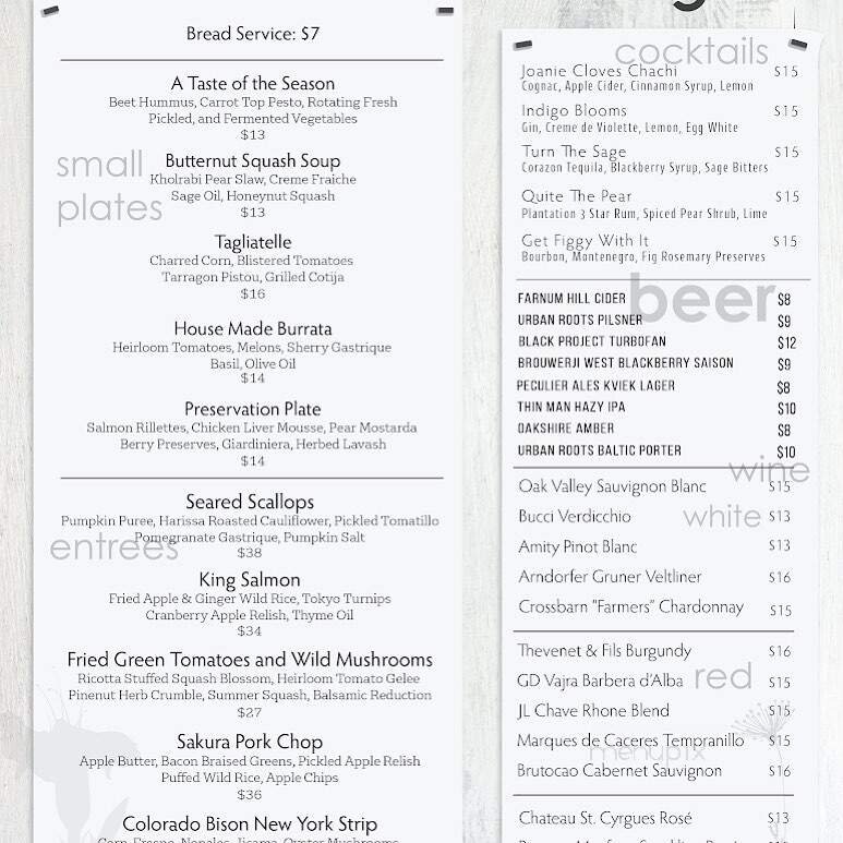 Menu page 1