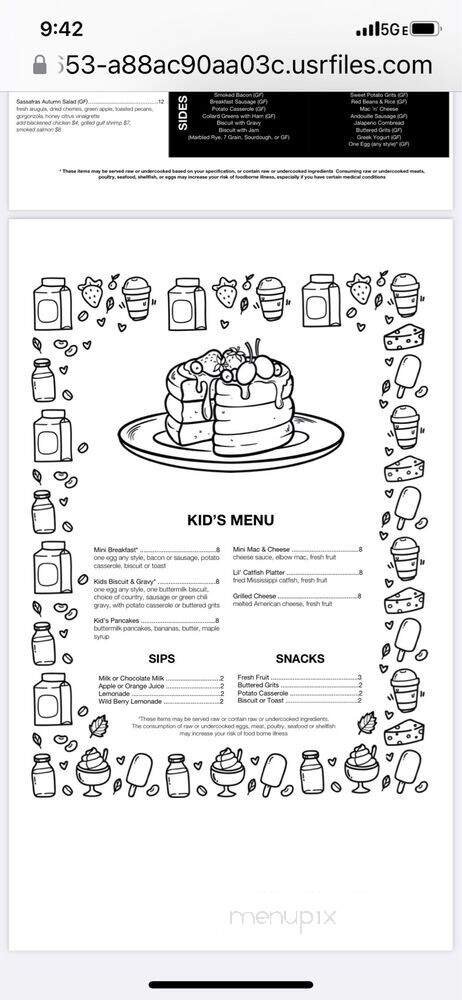 Menu page 1