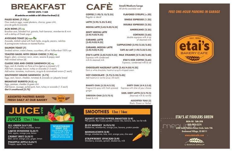 Menu page 1