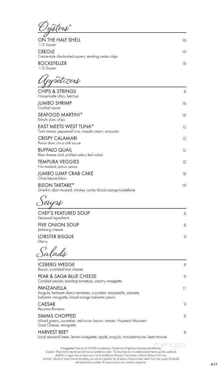 Menu page 1
