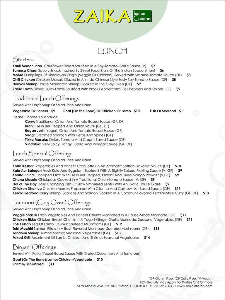 Menu page 1