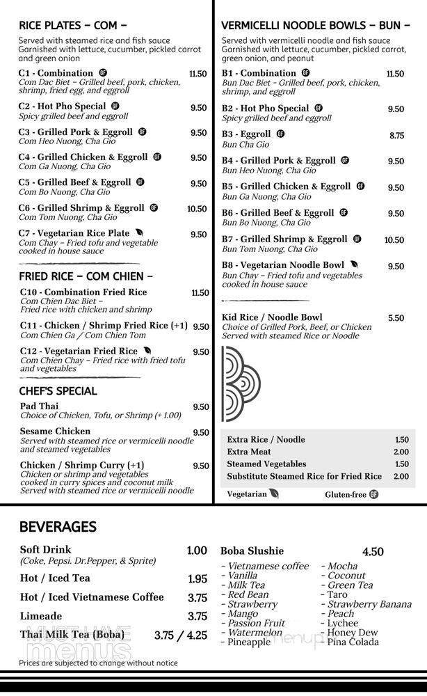 Menu page 1