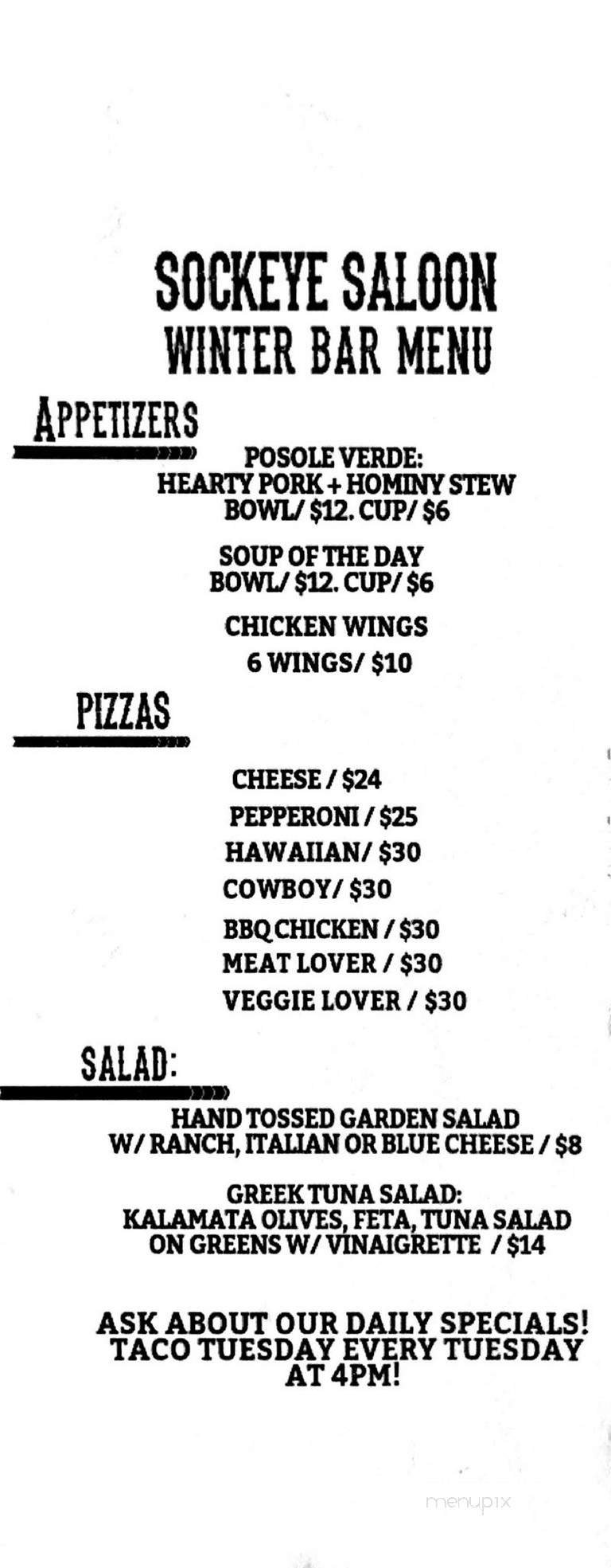 Menu page 1