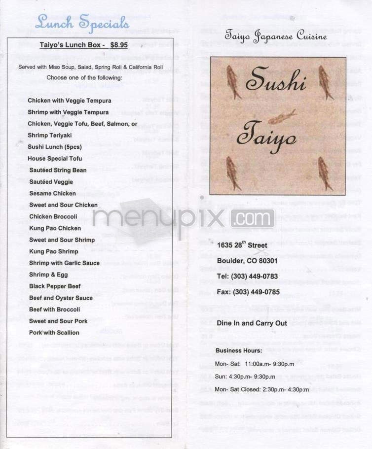 Menu page 1
