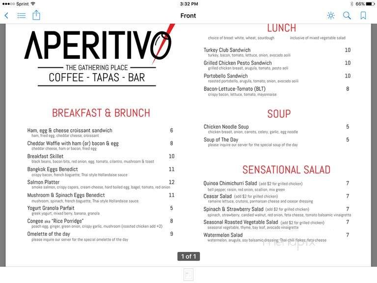 Menu page 1