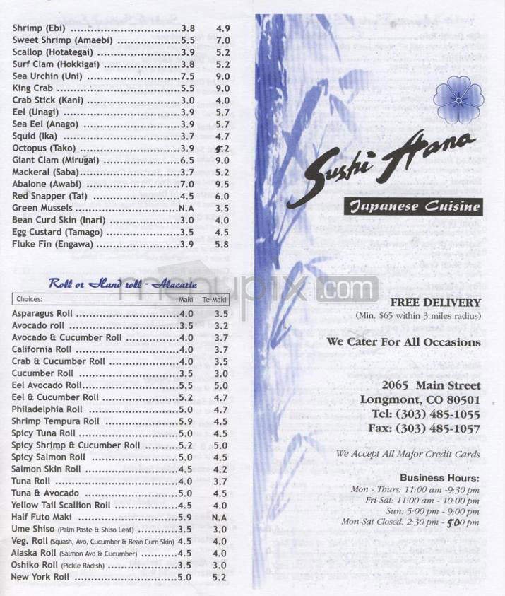 Menu page 1