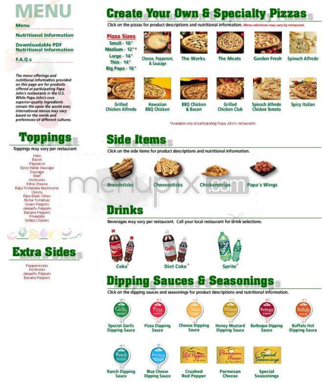 Menu page 1