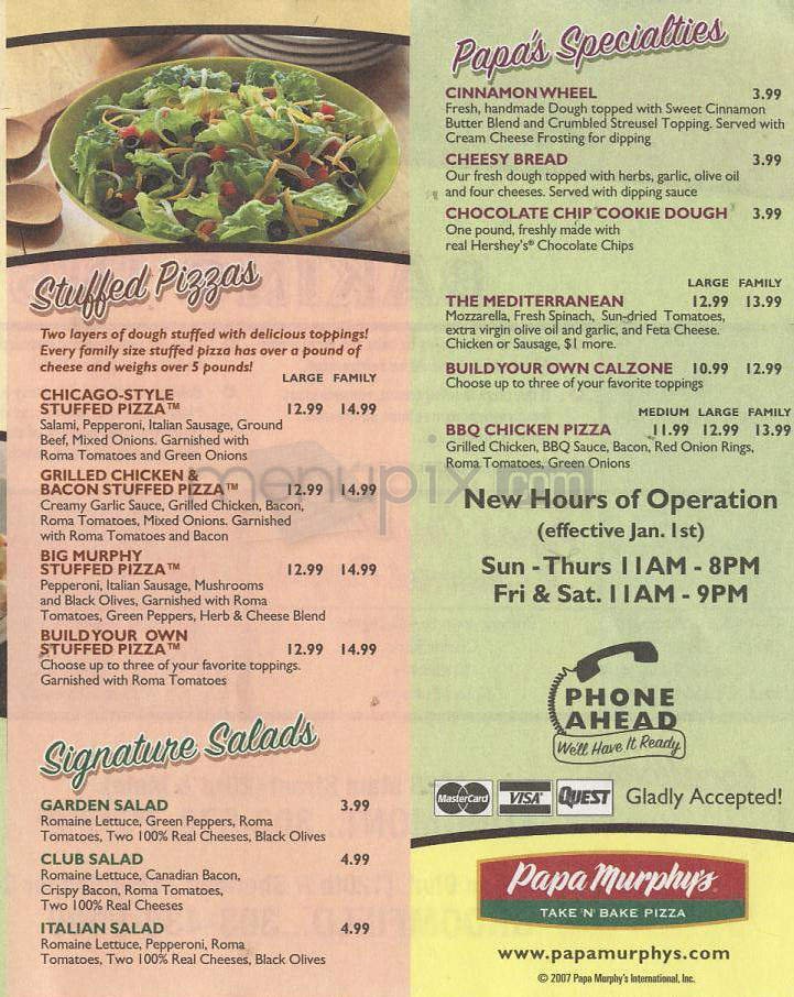 Menu page 2