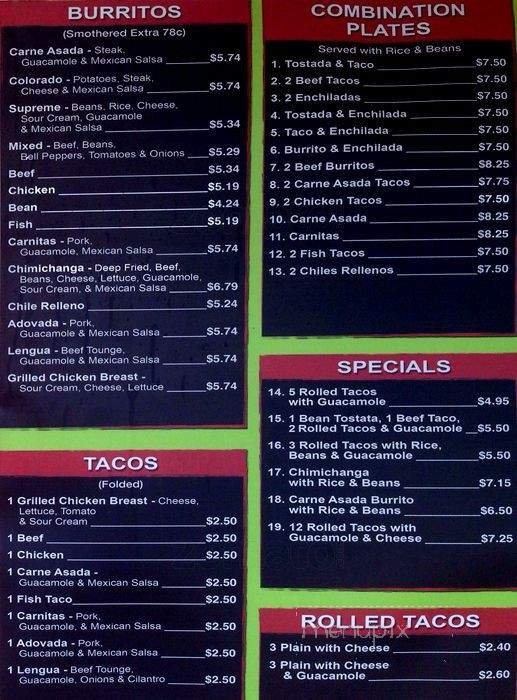 Menu page 1