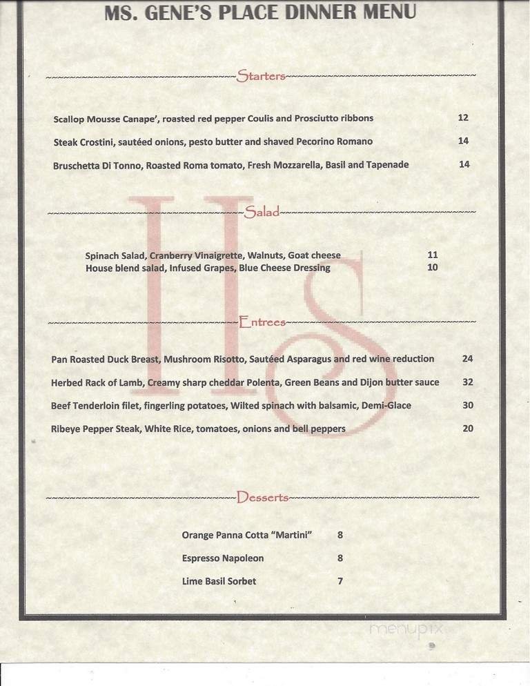 Menu page 1