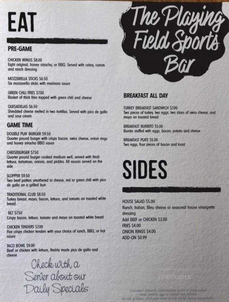 Menu page 1