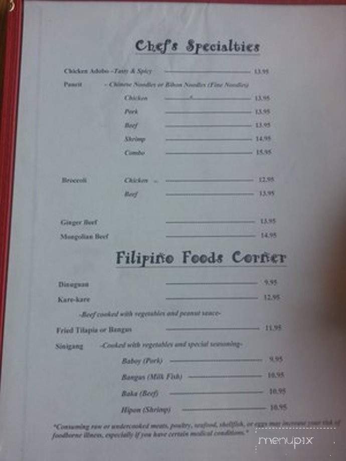 Menu page 1
