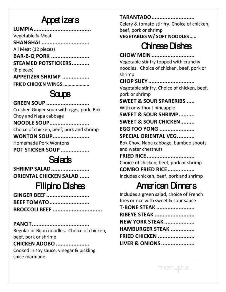 Menu page 1