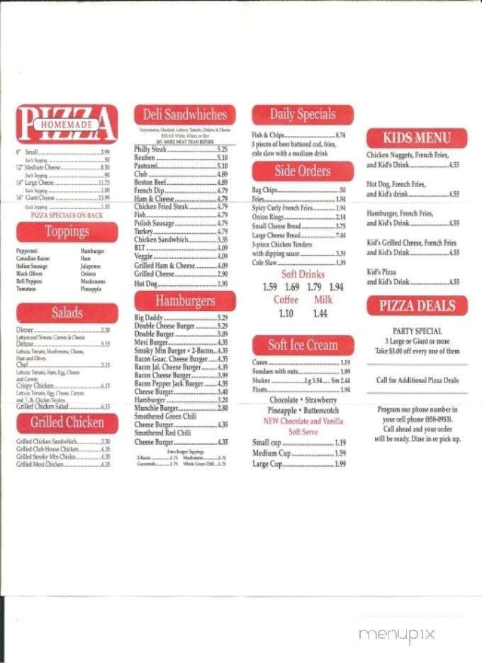 Menu page 1