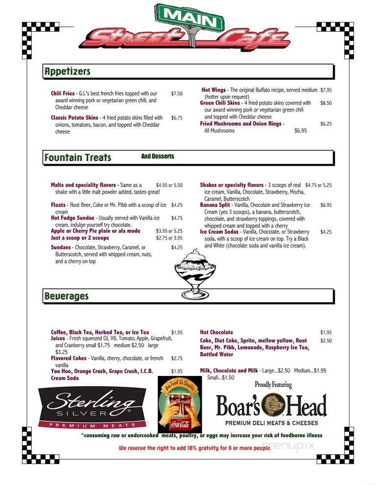 Menu page 1