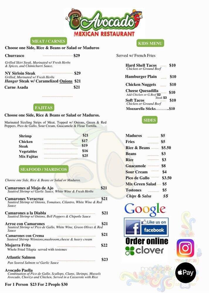 Menu page 1