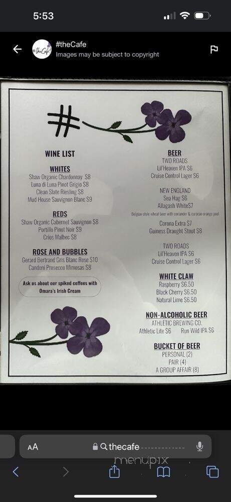 Menu page 1
