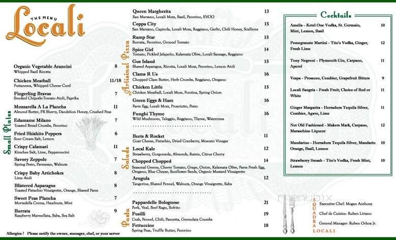 Menu page 1
