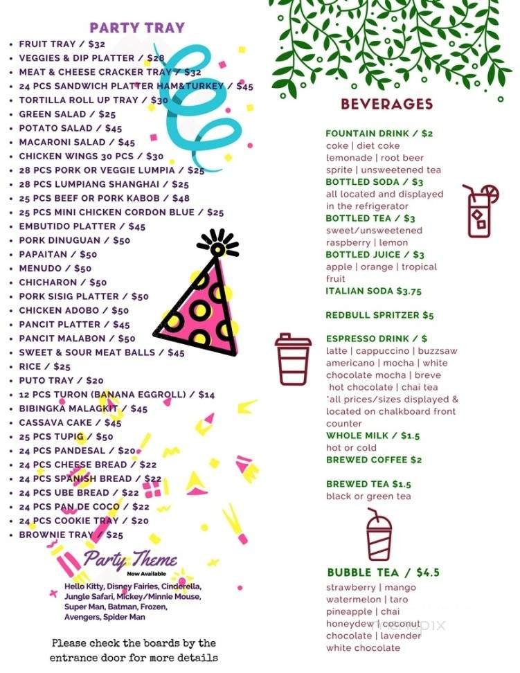 Menu page 1