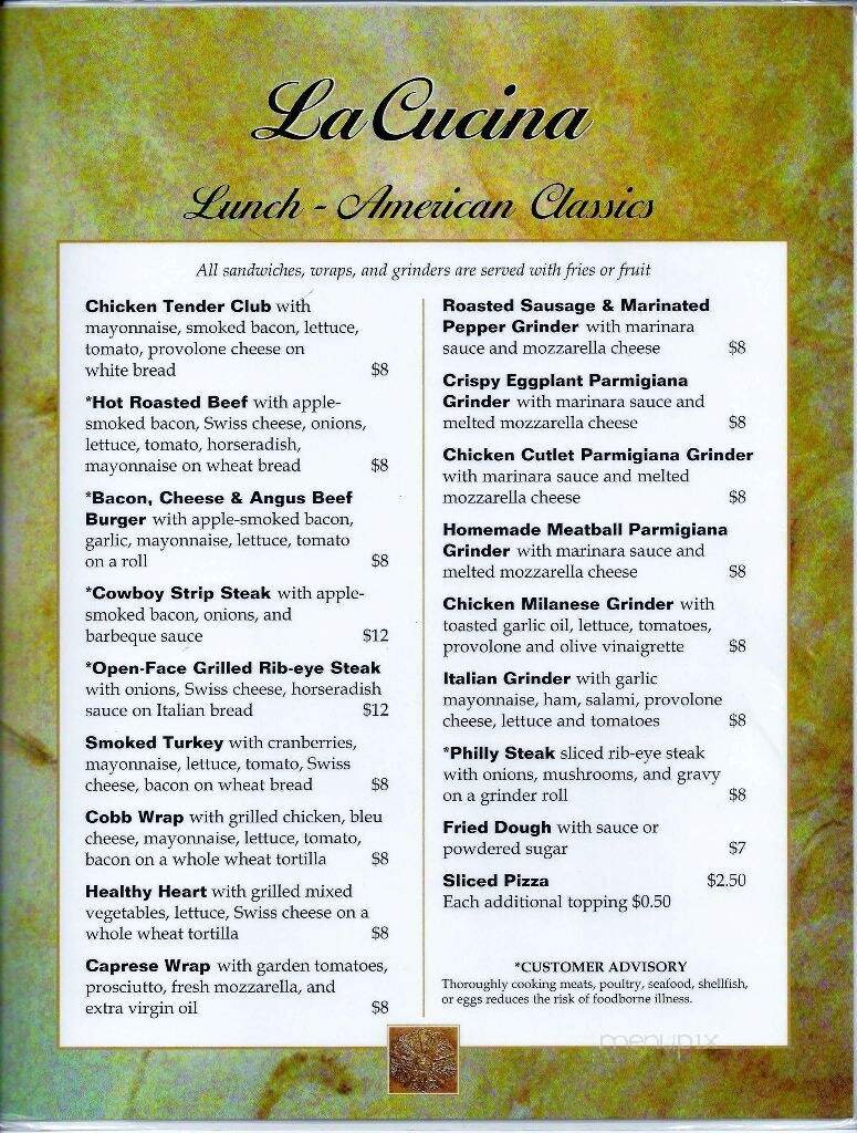 Menu page 1