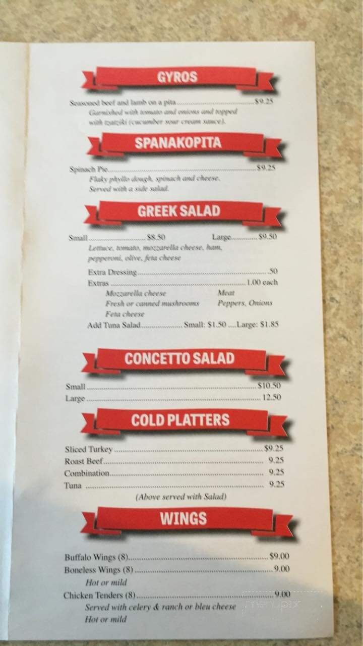 Menu page 1