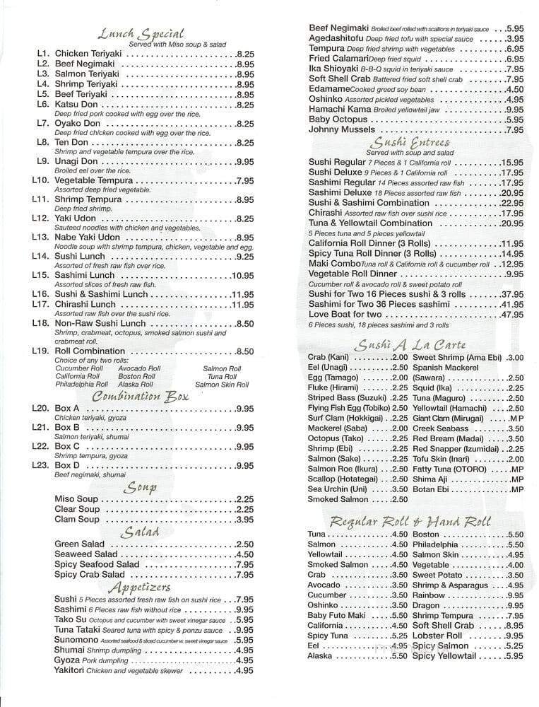 Menu page 1