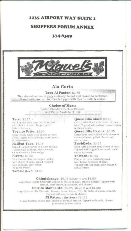 Menu page 1