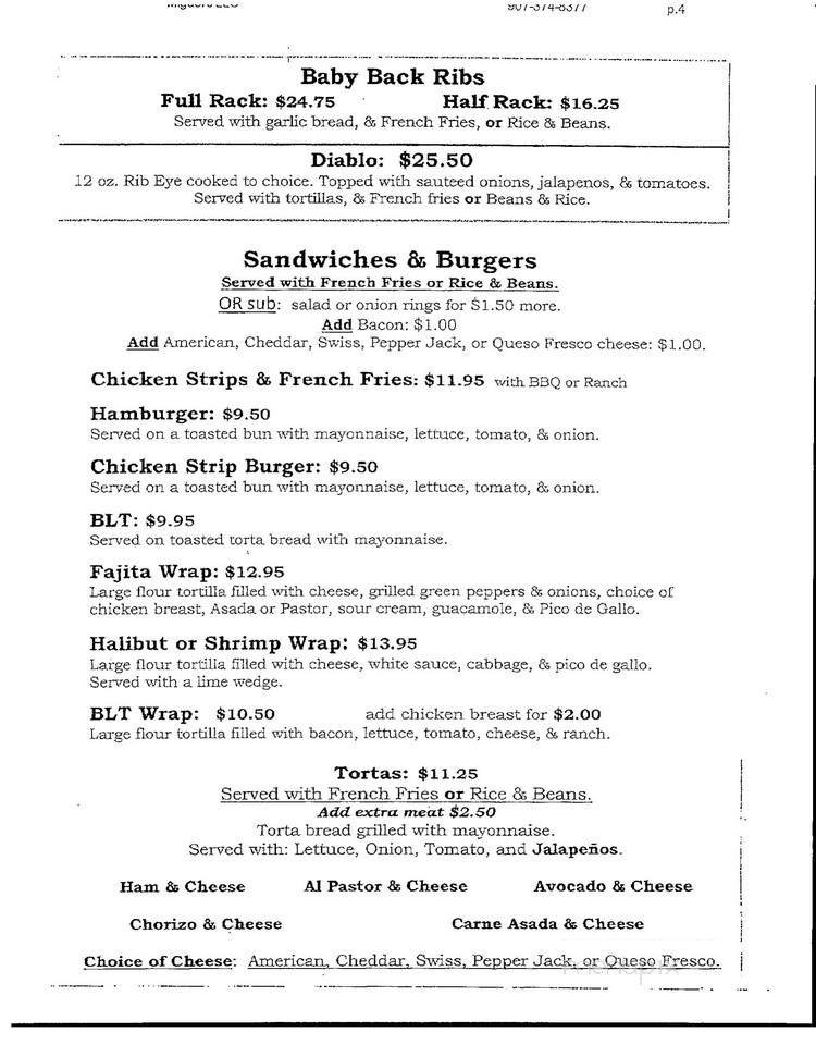 Menu page 9