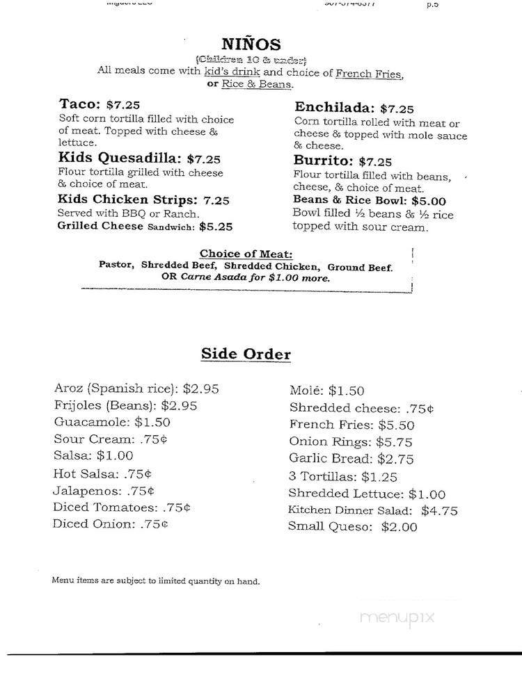 Menu page 10