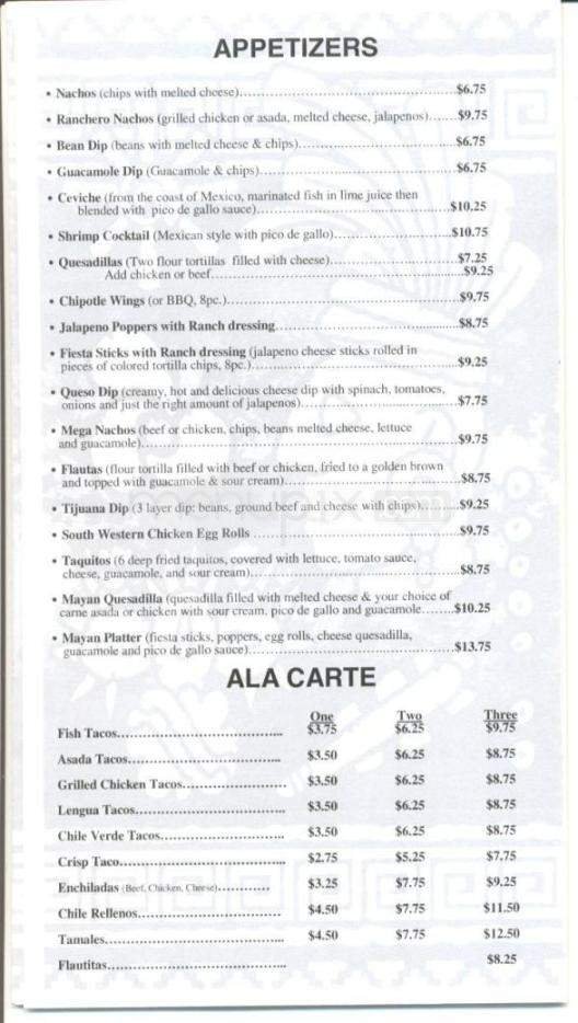 Menu page 2