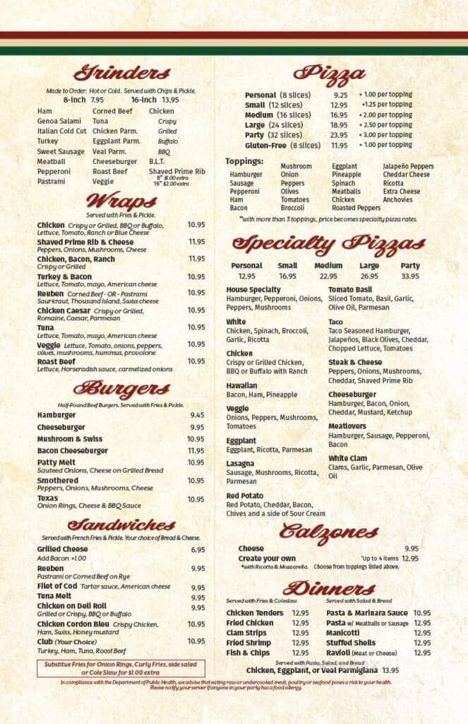 Menu page 1