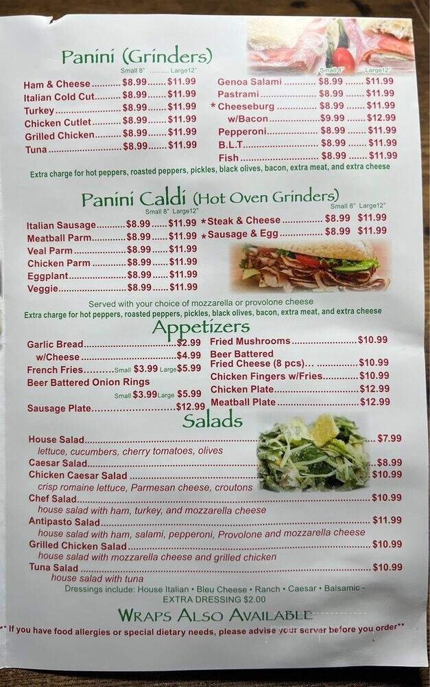 Menu page 1