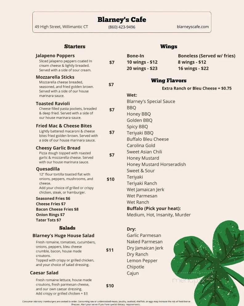 Menu page 1