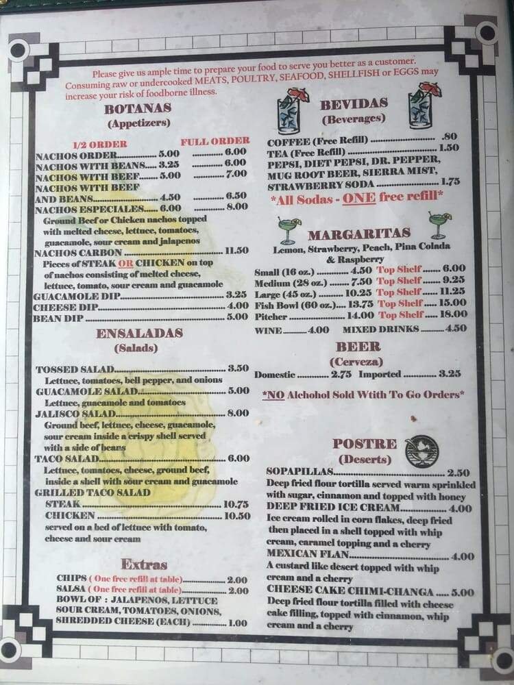 Menu page 1