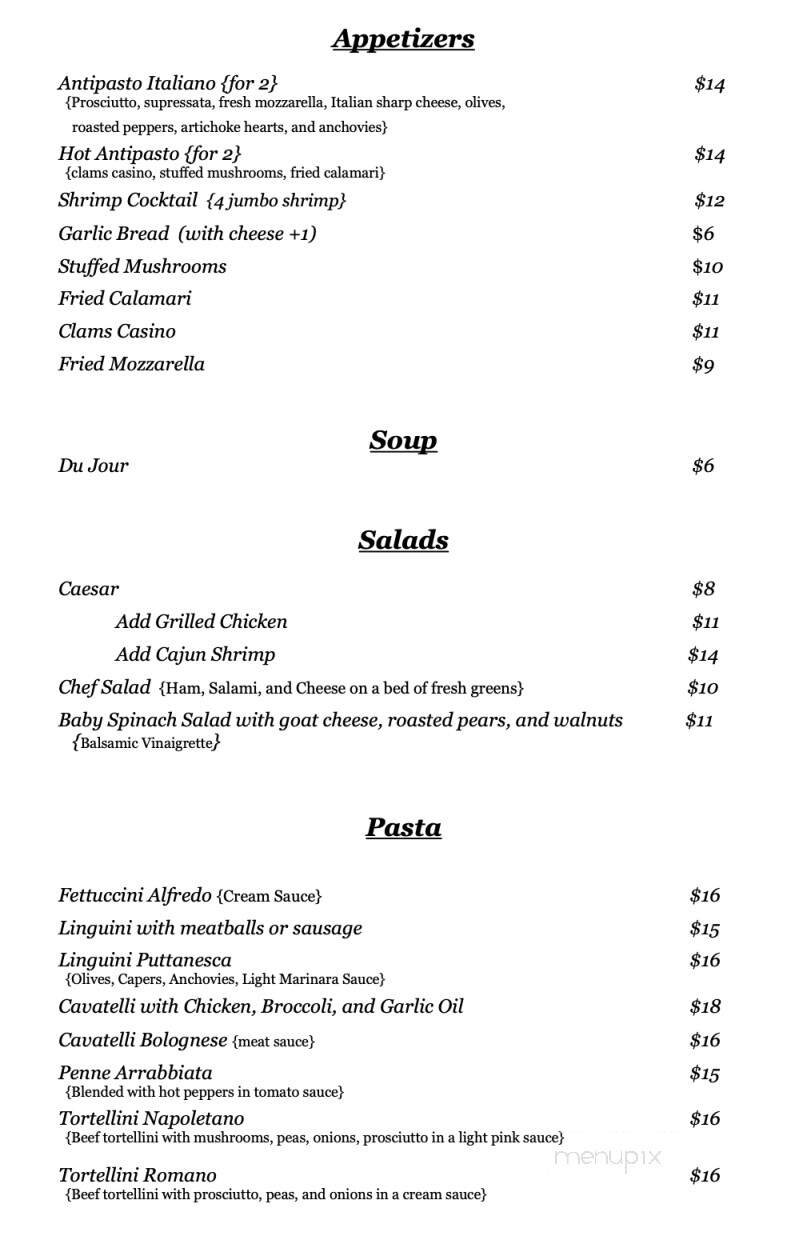 Menu page 1