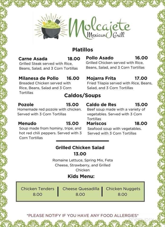 Menu page 1